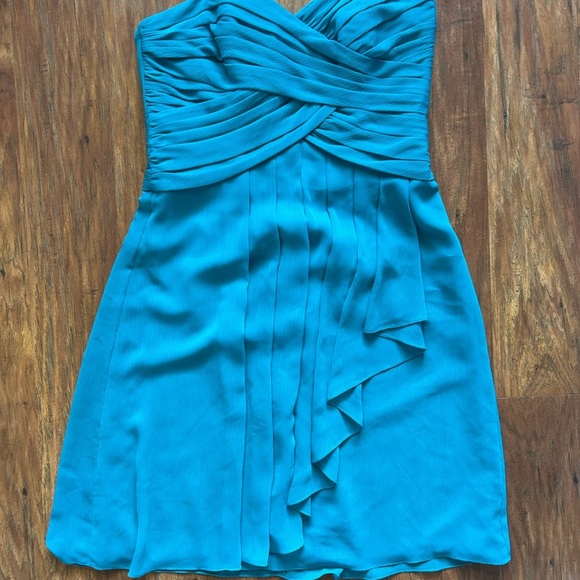 David's Bridal Teal Strapless Dress Women’s Size 6 Wedding Formal Prom - Picture 3 of 10
